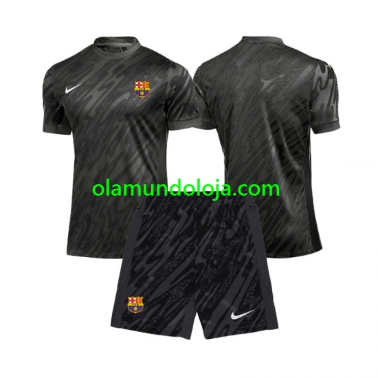 Camisola FC Barcelona Guarda-redes Criança Equipamento Terceiro 2024-2025 Manga Curta